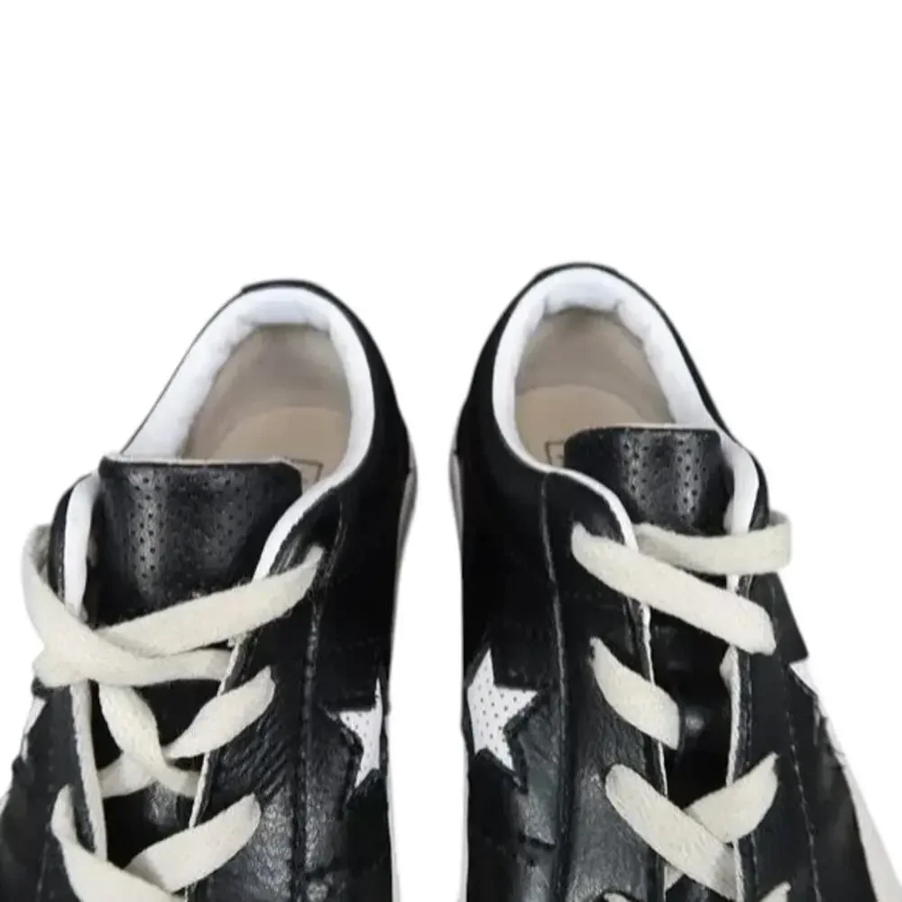 Converse Shoes Kids 3 Sneakers One Star Ox Junior Black Leather Trainer Lace Up